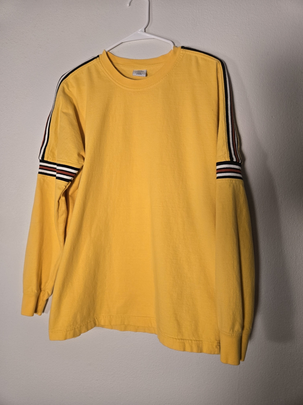 Urban Outfitters Yellow Long Sleeve Tee with Stripe Accents